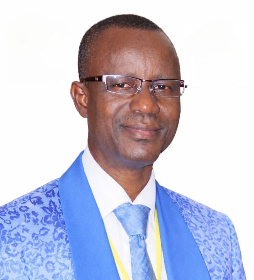 Prof. Ogunsakin-Akin in ceremonial blue jacket and sash