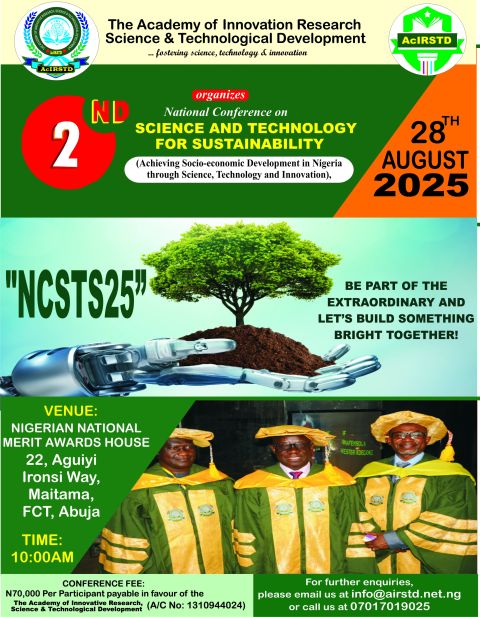 AcIRSTD National Conference 2025 poster — Prof. Ogunsakin and senior fellows in academic robes
